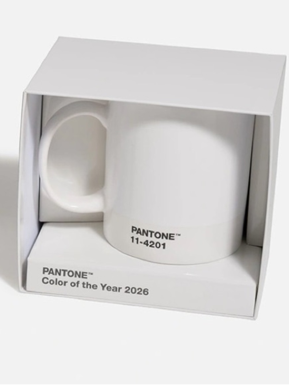 Pantone 11-4201 Color of the Year 2026: Cloud Dancer White Ceramic Mug